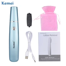 KEMEI Электрический скребок для ног перезаряжаемый омертвевшей кожи пилка для ног для женщин Интеллектуальный точильный станок для удаления мозолей