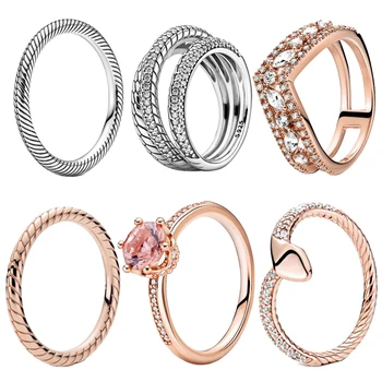 

2020 New Autumn 925 Sterling Silver Ring Pave Snake Chain Pattern Ring Crown Rings Women Engagement Anniversary Jewelry