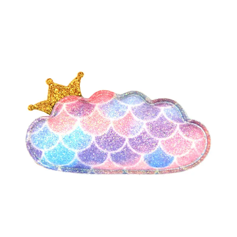 10Pcs Cloud 05 10 шт. блестящие нашивки слон дельфин сердце Корона нашивка "облако" DIY заколки для волос аксессуары радужные аппликации пришить на одежду для малышей - Цвет: 10Pcs Cloud 05