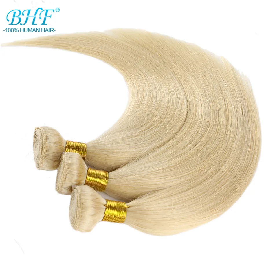 Прямые светлые человеческие волосы BHF, волнистые 100% европейские натуральные человеческие волосы Remy, наращивание волос 613 #100g