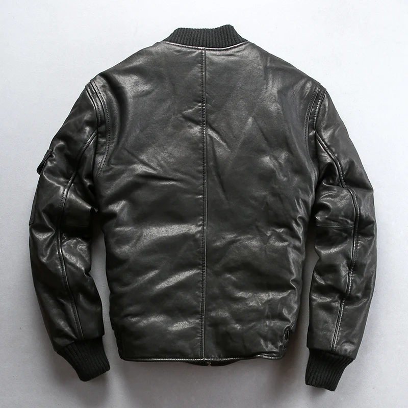 80% OFF 1719Q Read Description! quality super warm genuine sheep skin duck down leather jacket mens sheep leather duck down coat