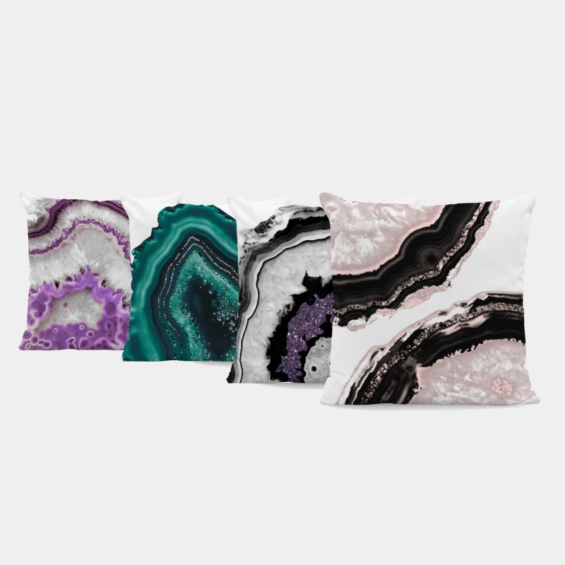 Красивый чехол для подушки с агатом Мраморная текстура драгоценный камень