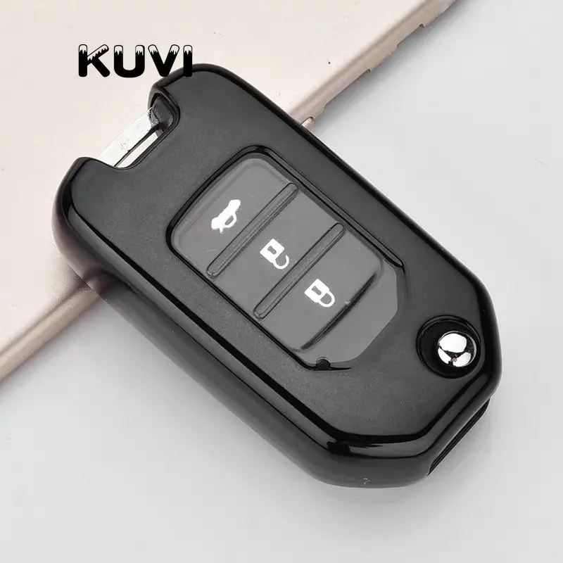 ТПУ чехол для ключей защитный чехол для Honda Civic CR-V HR-V Accord jade Crider Odyssey- дистанционная защита - Название цвета: black