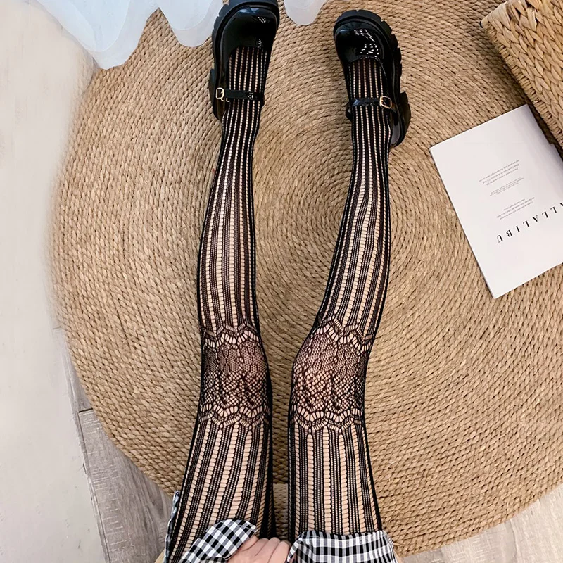 Сексуальные чулки в сетку Для женщин прозрачный NylonTights лоскутное Лолита колготки