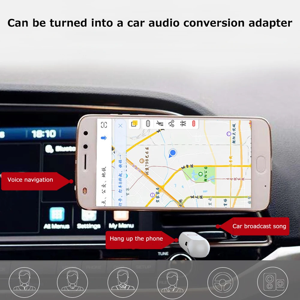 JINSERTA Bluetooth 5,0 аудио приемник беспроводной адаптер 3,5 мм Aux адаптер музыкальный автомобильный комплект для динамика наушников