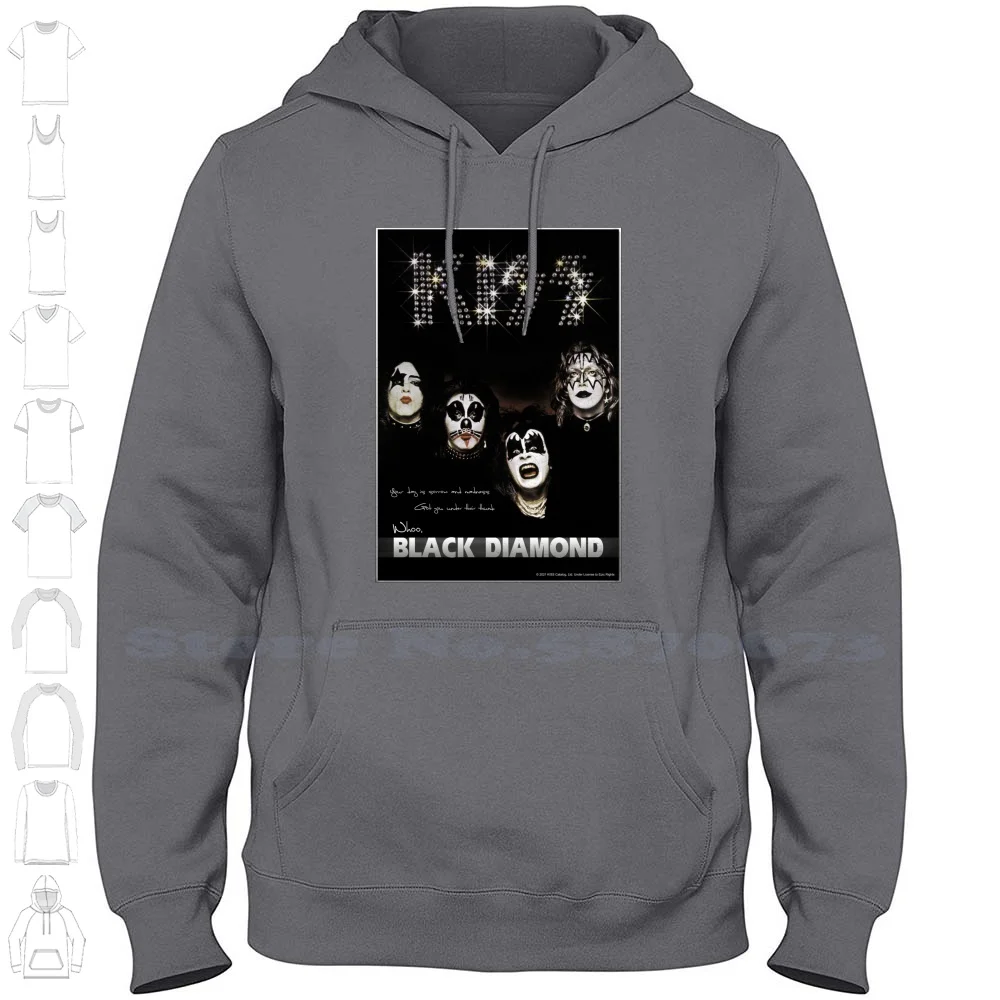 Bacio? The Band-1974 Album-Black Diamond Texts Felpa Con Cappuccio A Maniche Lunghe Felpa Kiss Kiss Fan Art Kiss Band Kiss Music Kiss