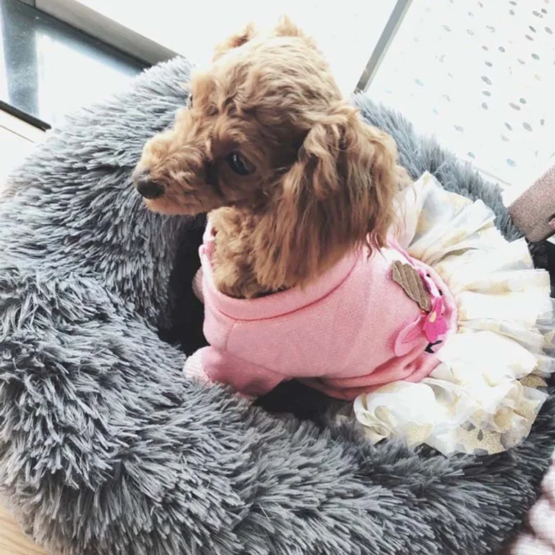 Питомник кошка собака диван кровать круглый зимние теплые мягкие Pet спальная