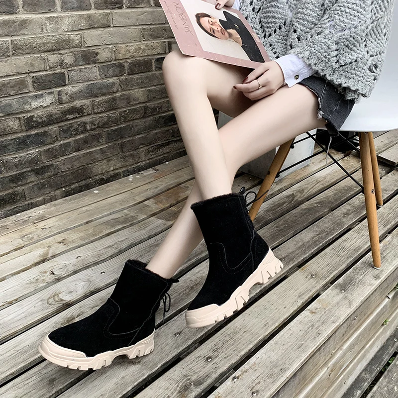 Женская прогулочная обувь на меху; повседневные зимние ботинки с высоким берцем; зимние кроссовки; нескользящая женская обувь для прогулок