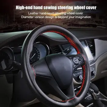 

DIY Leather Soft Auto Car Steering Wheel Cover Comfortable Car Styling Universal Hand Sewing Leather Car Handle Cover 5 Colors