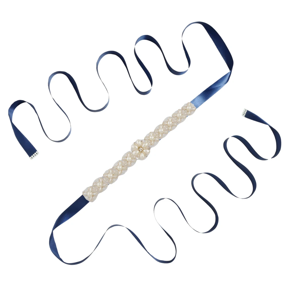 royal blue TRiXY S155, стразы, жемчуг, свадебный пояс, жемчуг, свадебные аксессуары, свадебные пояса, свадебные аксессуары - Цвет: royal blue