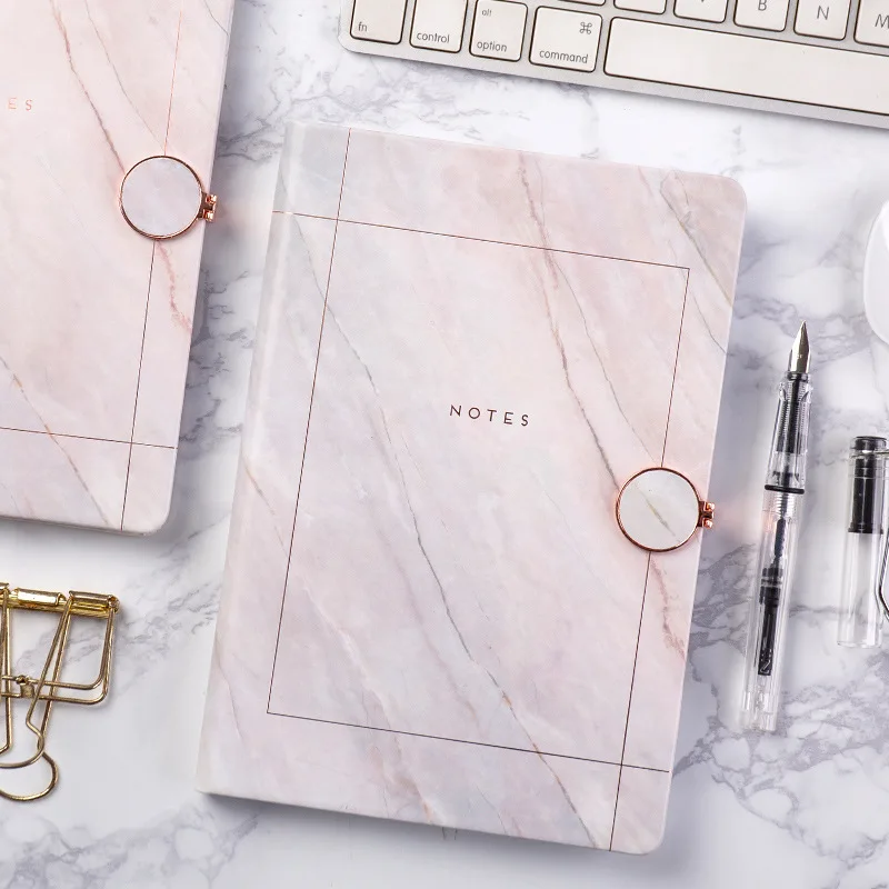 A5 Diary Agenda Planner Organizer Notebook Marble Magnetic Journal Hasp Notepad Back to Schoool Office Travel Business Note Book |