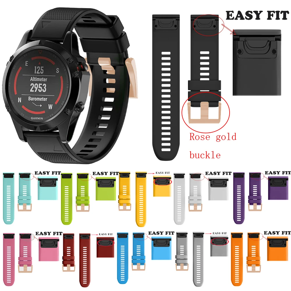 26 мм Смарт-часы ремешок для Garmin Fenix 5X Plus 3HR 6X S60 GPS часы быстросъемный силиконовый