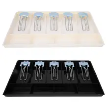 Лоток из АБС-пластика с металлическим зажимом, кассовый ящик, ящик для хранения денег в пяти отсеках