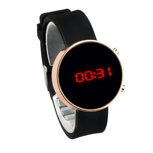 Children's Digital Watch Fashion Pink Strap Sports Electronic Wrist Watches Boys Girls Cute Cartoon Clock Kids Baby Gifts Reloj Black Rose Gold