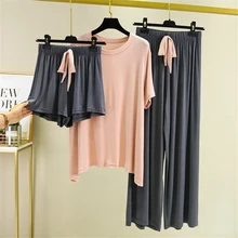NEW Women Sleeve Tops Shorts Trousers Women New Pajamas Nightwear Pyjama Girl Lingerie Sleepwear Clothes Casual Homewear