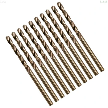 

50pcsTwist drill bit straight handle high speed steel cobalt M35 grinding Tool