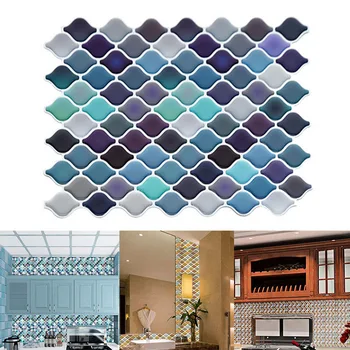 

4pcs/set 3D Rhombus Wall Stickers Eco-friendly Self-adhesive 25x21.3cm Wall Decals --M25