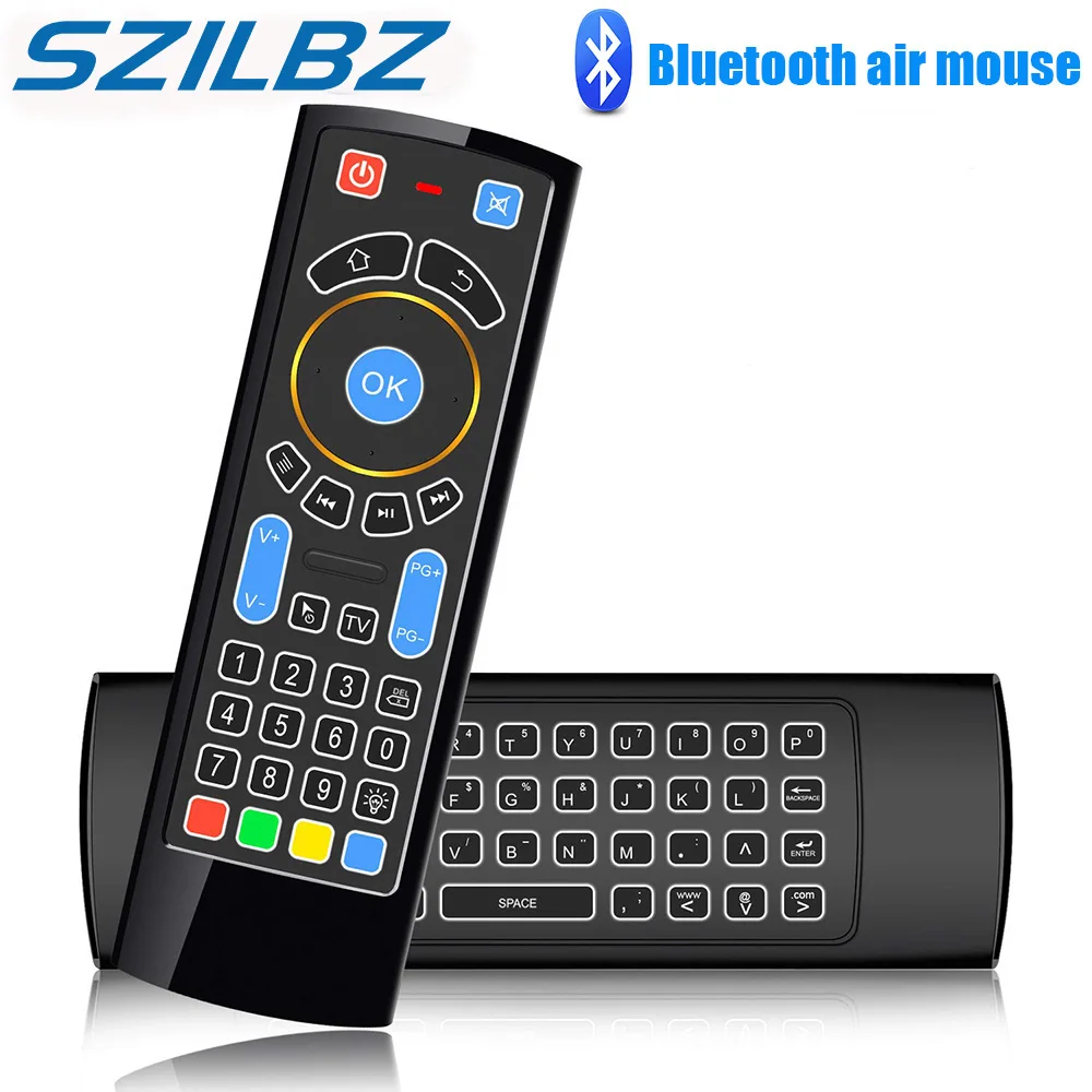 SZILBZ Bluetooth мини беспроводная клавиатура Пульт дистанционного управления ИК воздушная мышь для пожарного ТВ/пожарная ТВ-палка/смарт-ТВ/Android коробка/мини-ПК/HTPC