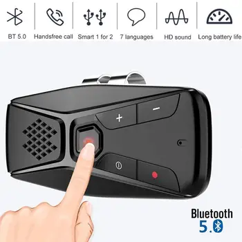 

Hands-free Bluetooth 5.0 Car Kit Wireless Speaker Auto Sun Visor MP3 Player Speaker Support Siri Google Assistant