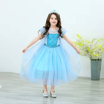 

Summer Girl Elsa Princess Dress Up Fantasy Cosplay Costume Kids Dress Up Snow Queen Cosplay Costume Elza Halloween Party Costume