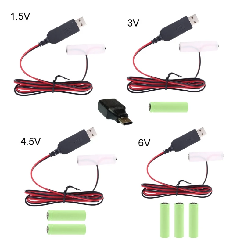 Блок питания LR6 типа C или USB для замены батарей 1 4 шт.|Адаптеры AC/DC| |