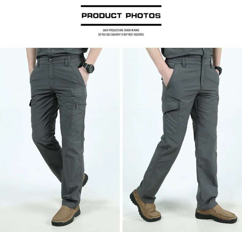 Men's Lightweight Tactical Pants Breathable Summer Casual Army Military Long Trousers Male Waterproof Hiking Trekking Cargo Pant