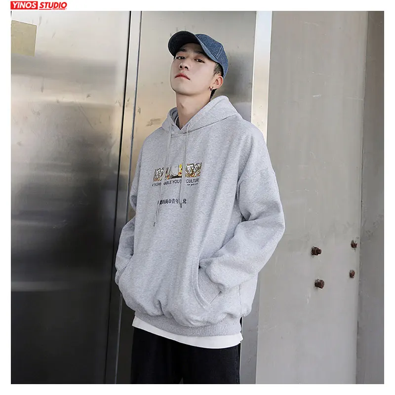 Мужские толстовки с капюшоном и круглым вырезом повседневные хлопковые пуловеры