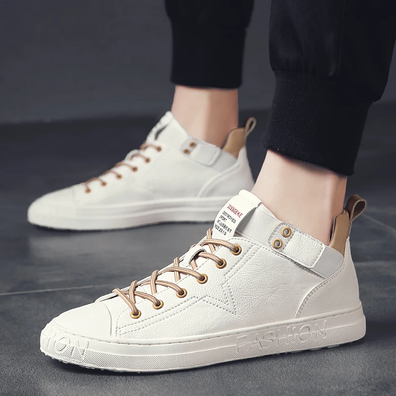 

Spring/Autumn Men Original Casual Shoes Black Young Boy Casual Shoe Flats Casual Leather Shoes Luxury Brand Fashion Shoe For Men