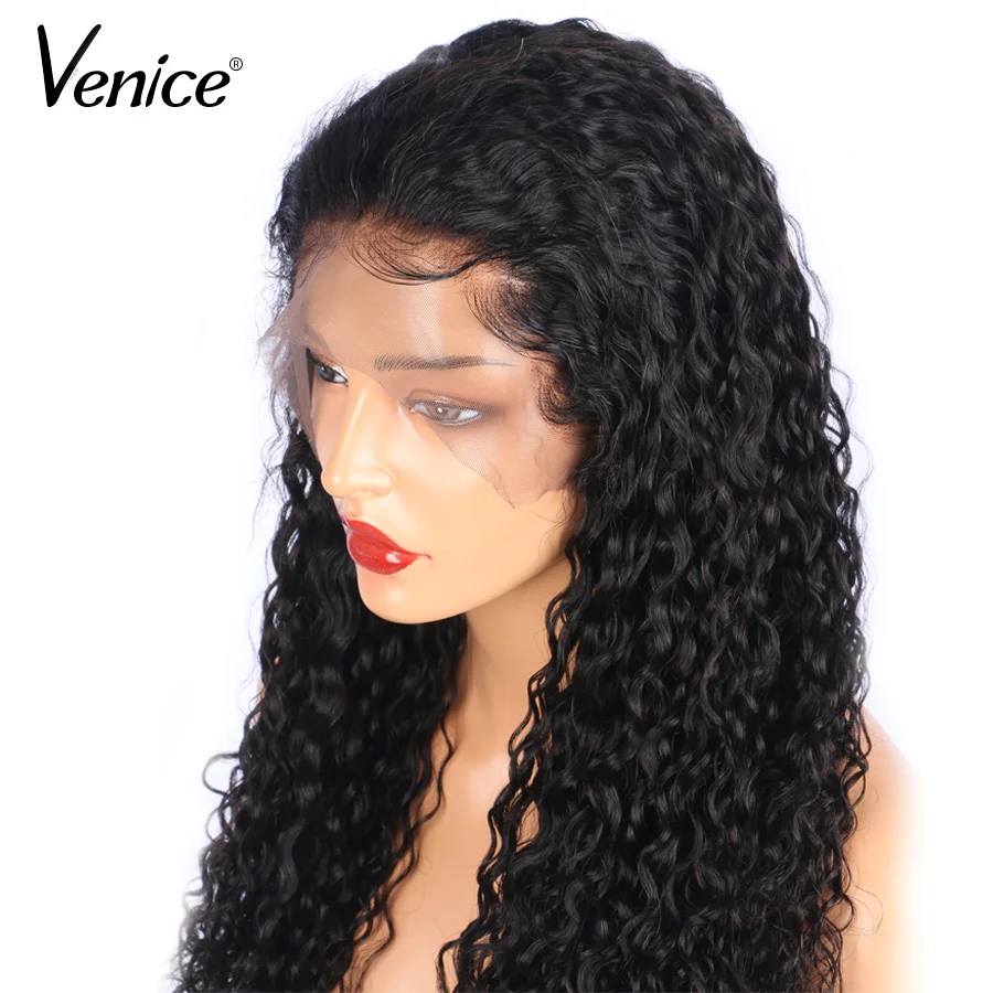 Венецианские 360 кружевных фронтальных париков, черные женские бразильские волосы, 4,5 дюймов, 360, кружевные парики с детскими волосами, Remy, кудрявые человеческие волосы, натуральные волосы