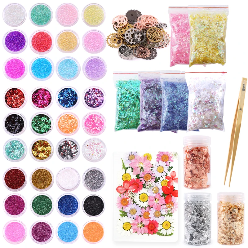 48 Colors Glitter Set Fine Glitter for Resin Arts and Craft