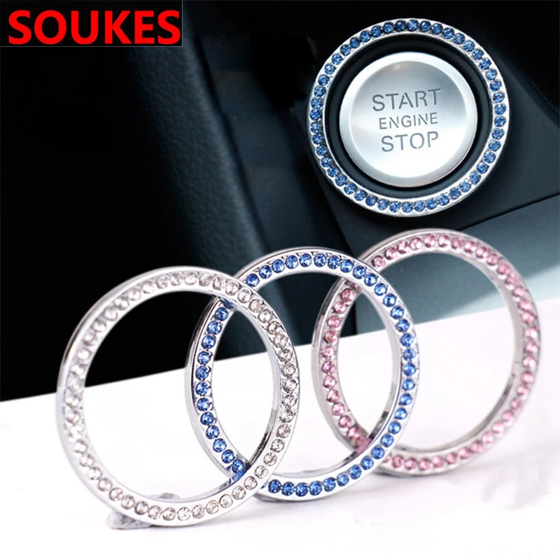 

1PCS Car Start Button Decorative Ring Diamond Sticker For Mercedes W203 W211 W204 W210 Benz BMW F10 E34 E30 F20 X5 E70 x6 x1 x3