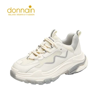 

Donna-in 2020 Autumn Women Sneakers Breathable Casual Height Increasing Chunky Female Shoes Lace Up Women Vulcanize Sport Shoes