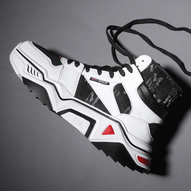 Najtaniej Nowy wysokiej Top buty do biegania projektant skórzane szwy buty sportowe męskie trampki jesień zima Zapatillas trenerów sportowych