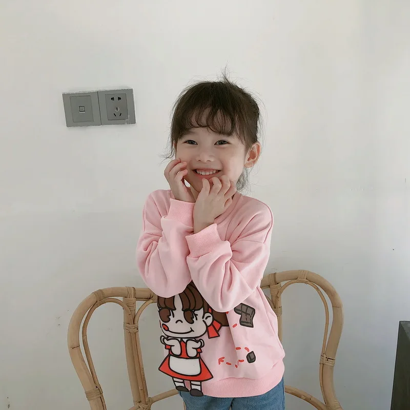 Tonytaobaby/осенне-зимнее платье; новая осенняя одежда для мальчиков и девочек; милая одежда с героями мультфильмов; хлопковый свитер для малышей