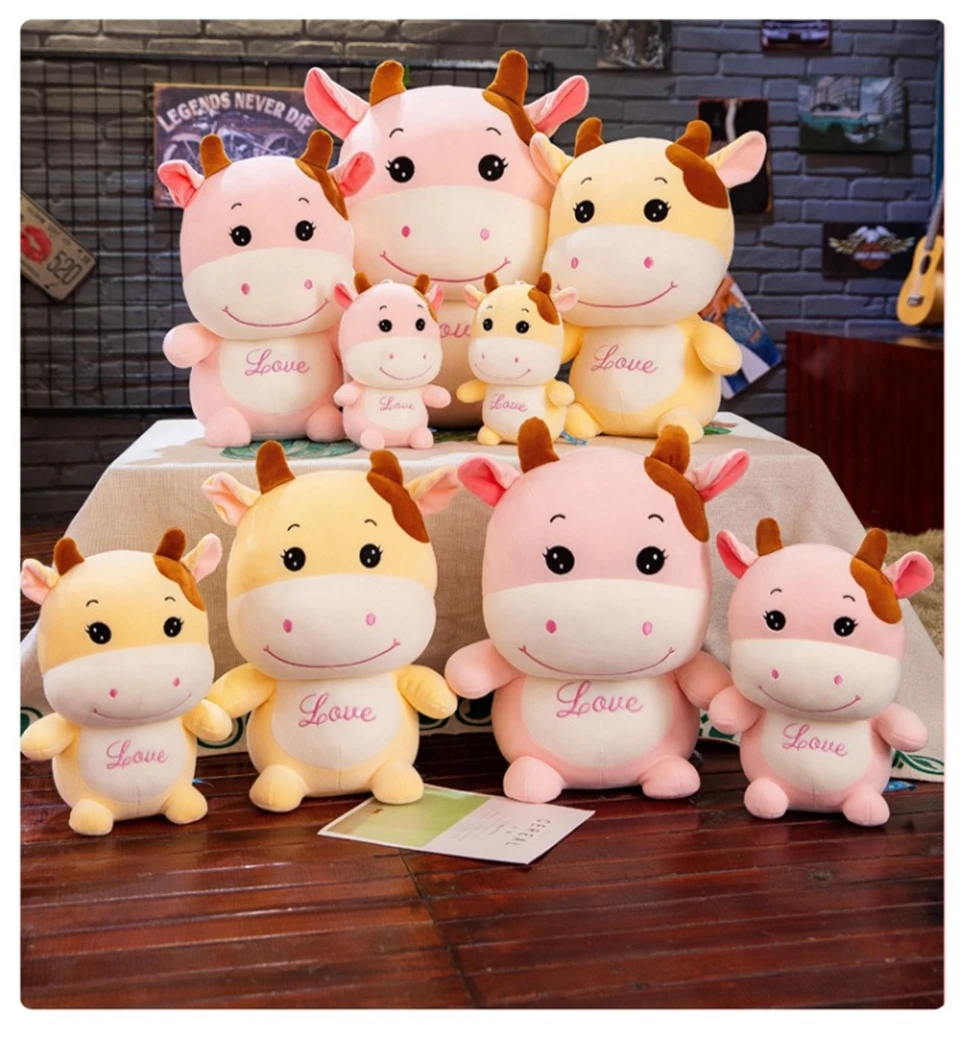 Hot Sale New Creative Cute Short Plush Toys Fiber Cotton Plush Pillow Doll Couple Calf Doll Creative Children's Birthday Gift