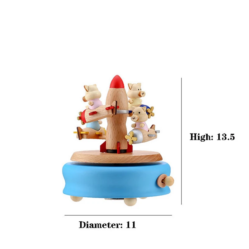 Деревянная вращающаяся музыкальная шкатулка, Геометрическая музыкальная декорация для детской комнаты, унисекс, подарок на день рождения или Рождество, карусель, аксессуары для домашнего декора