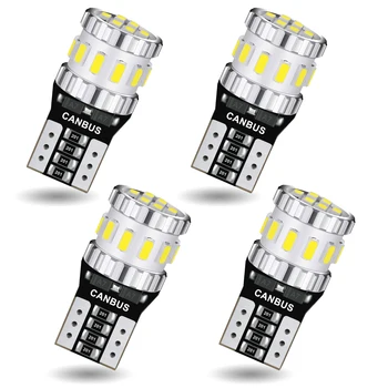 

AGLINT 4PCS T10 LED Bulbs CANBUS Error Free W5W 194 168 2825 Wedge 18SMD for Car Interior Side Dome Number Plate Lights White
