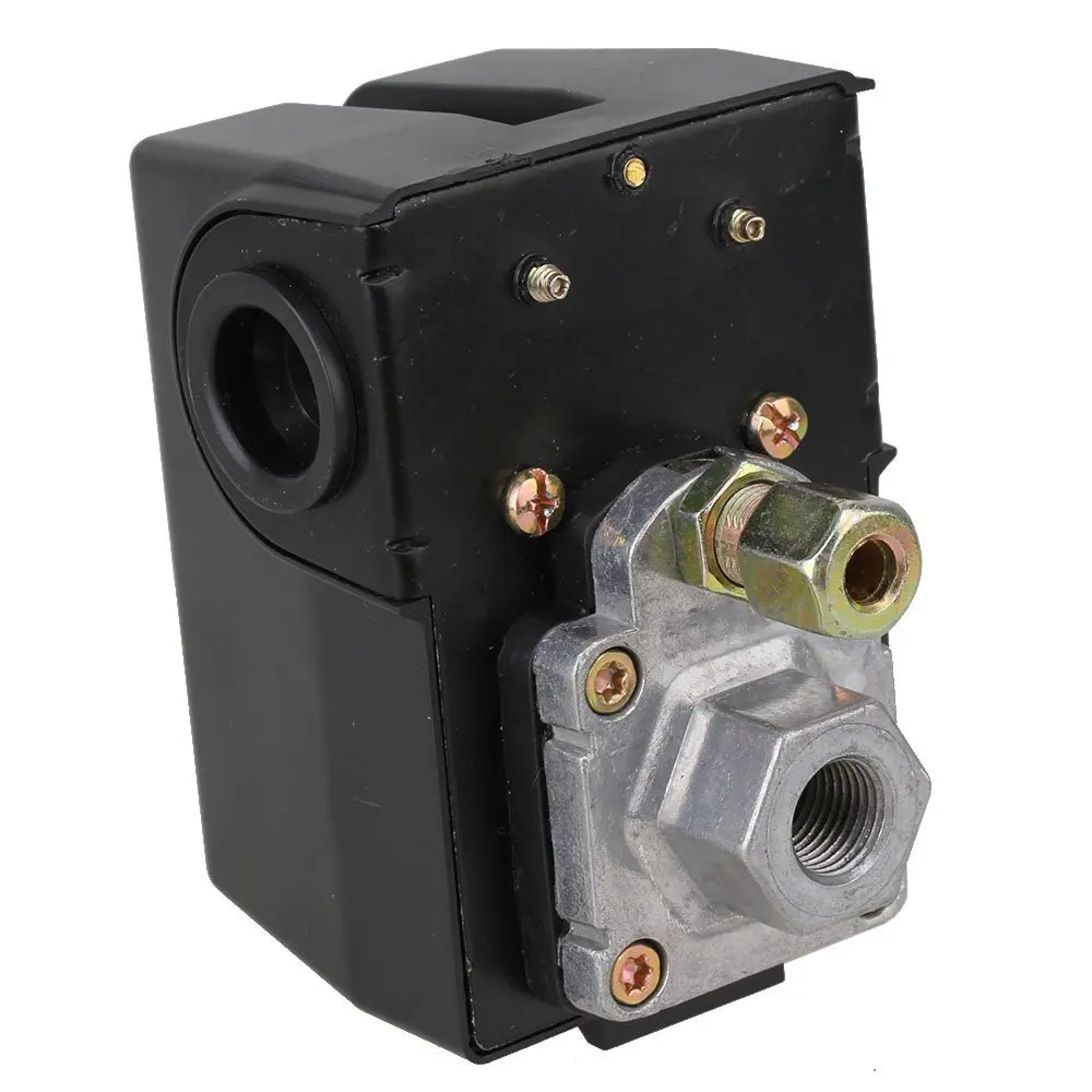 

Horizontal Type Replacement Part 1 Port SPDT Air Compressor Pump Pressure On / Off Knob Switch Control Valve 80-115 PSI AC240V 1