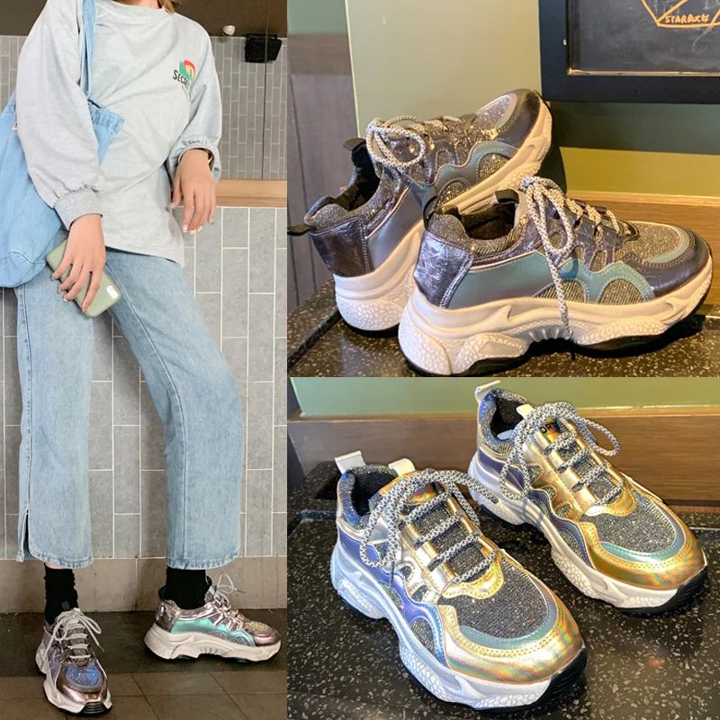 

Women's Heels Platform Woman 2019 shoes Womens Sneakers Tennis Female Korean Ladies Shoes Thick Woman's Trainers Fashion Summer