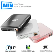 Aun mini projetor x3, construído em beamer de vídeo do sistema multimídia, espelhamento da tela do telefone móvel do apoio, projetor 3d para 1080p