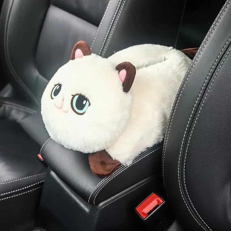  Napkin Cat Tissue Box Car Holder Cute Cartoon Cat Tissue Box Seat Back Hanging Napkin Container Hol