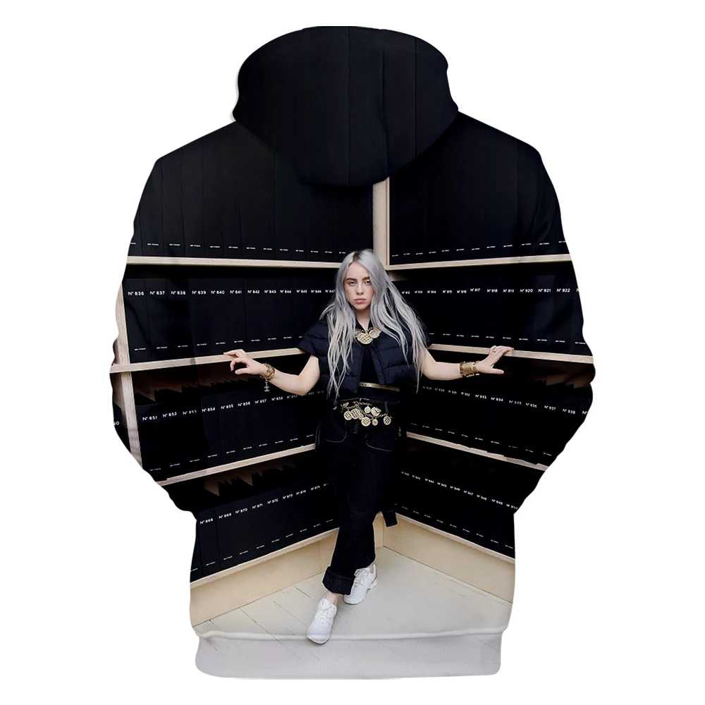 Новейшая Женская мода Harajuku Billie Eilish 3D весенние женские и мужские толстовки Повседневная Толстовка Детский теплый осенний пуловер 3D