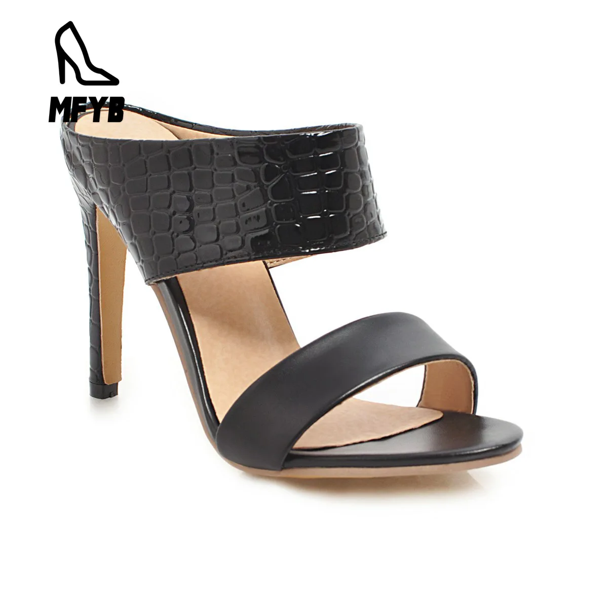 

MFYB Women's Slippers 2019 Summer New Super High Heel Stiletto Large Size 34-45 Hollow Outdoor Sandals and Slippers