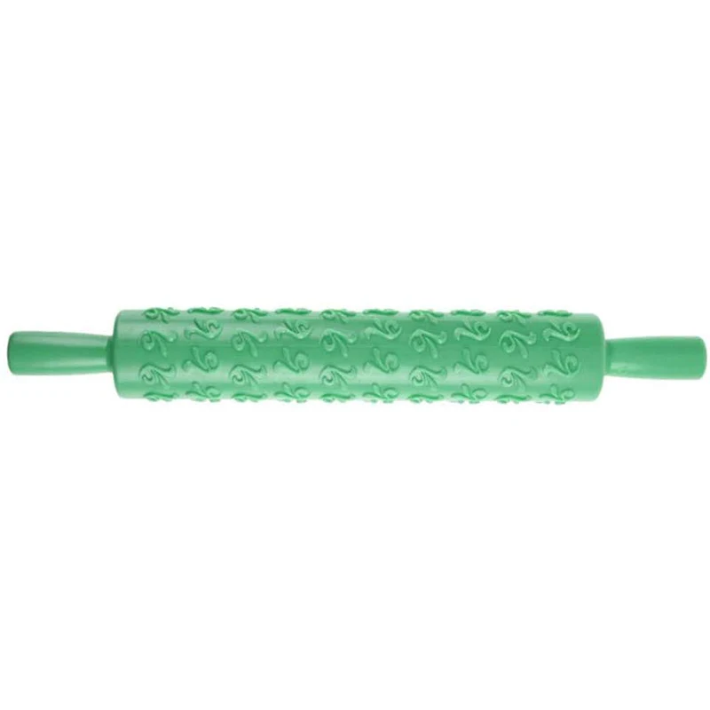7 Different Patterns Non-Stick Rolling Pin Plastic Flower Textured Embossed Rolling Pin Fondant Cake Embossing Roller Decorating