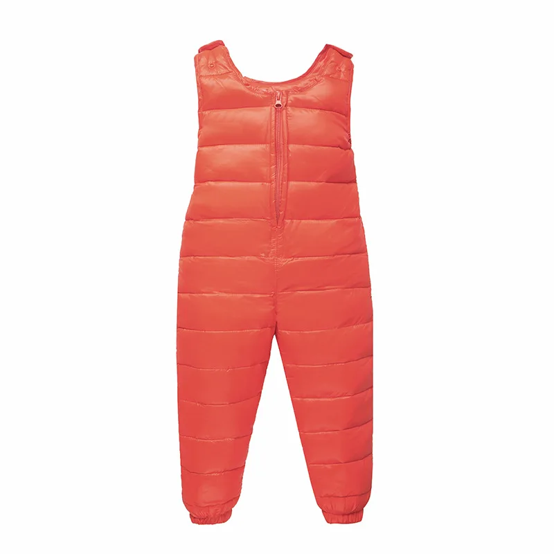 Children's Down Jacket Pants Baby Boys Outside Crotch Strap Winter Girls Siamese Kids Trousers Thick Down Vest Windproof