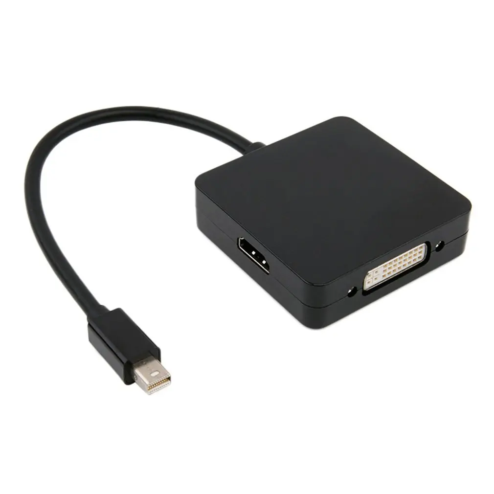 Портативный Mini DP DisplayPort To Vga+ Hdmi+ Dvi преобразования USB-кабель с вилкой Mini Дисплей Порты и разъёмы Plug and Play, удобно брать с собой - Цвет: black