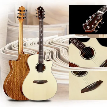 

Wooden guitar pick up folk guitar 41inch acoustic guitar professional finger play Flattop Guiar pickup cutaway Top Solid guitar