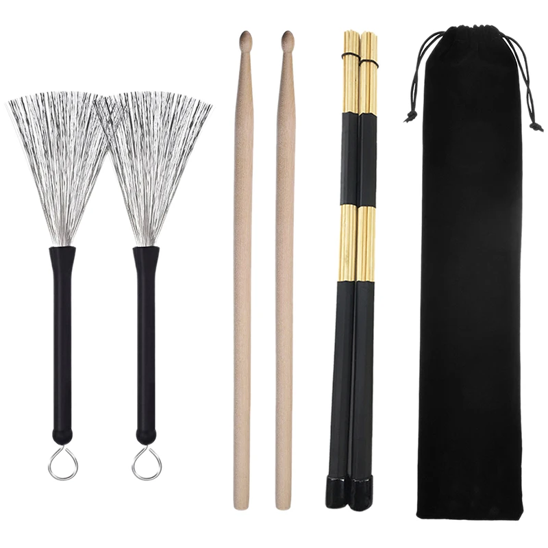 

Rods Drumsticks Drum Wire Brushes Drum Brushes Retractable Brushes Drumsticks Drum Brushes Set for Jazz Acoustic Music