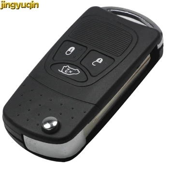 

Jingyuqin 5X Flip Remote Key Shell refit for Chrysler for Dodge for Jeep Avenger Nitro 3 Button Fob Folding Key Case