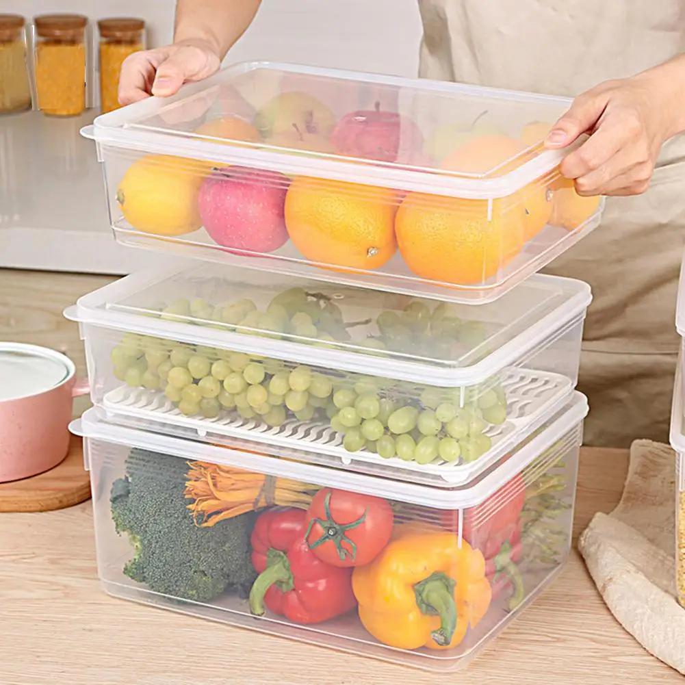 

MeterMall Large Rectangle Drawer Type Food Sealing Preservation Box for Vegetable Fruit